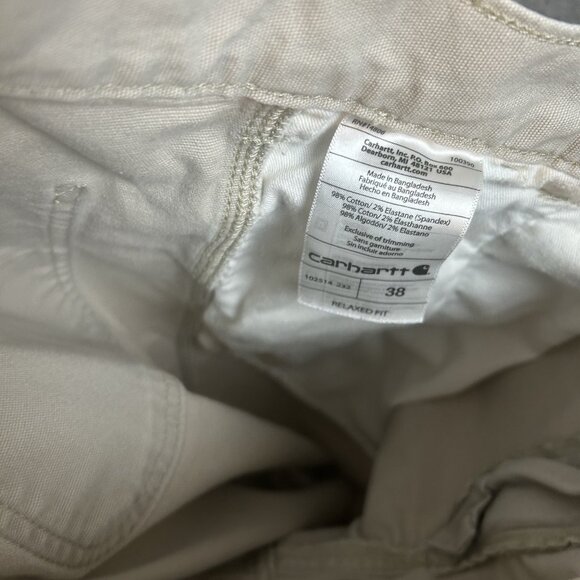Carhartt Carpenter Jorts 38 Beige Tan Baggy Work Shorts - Picture 4 of 7
